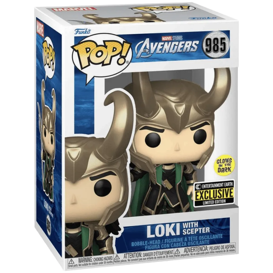 Funko Pop! Avengers #985 - Loki with Scepter (GITD) Entertainment Earth Exclusive